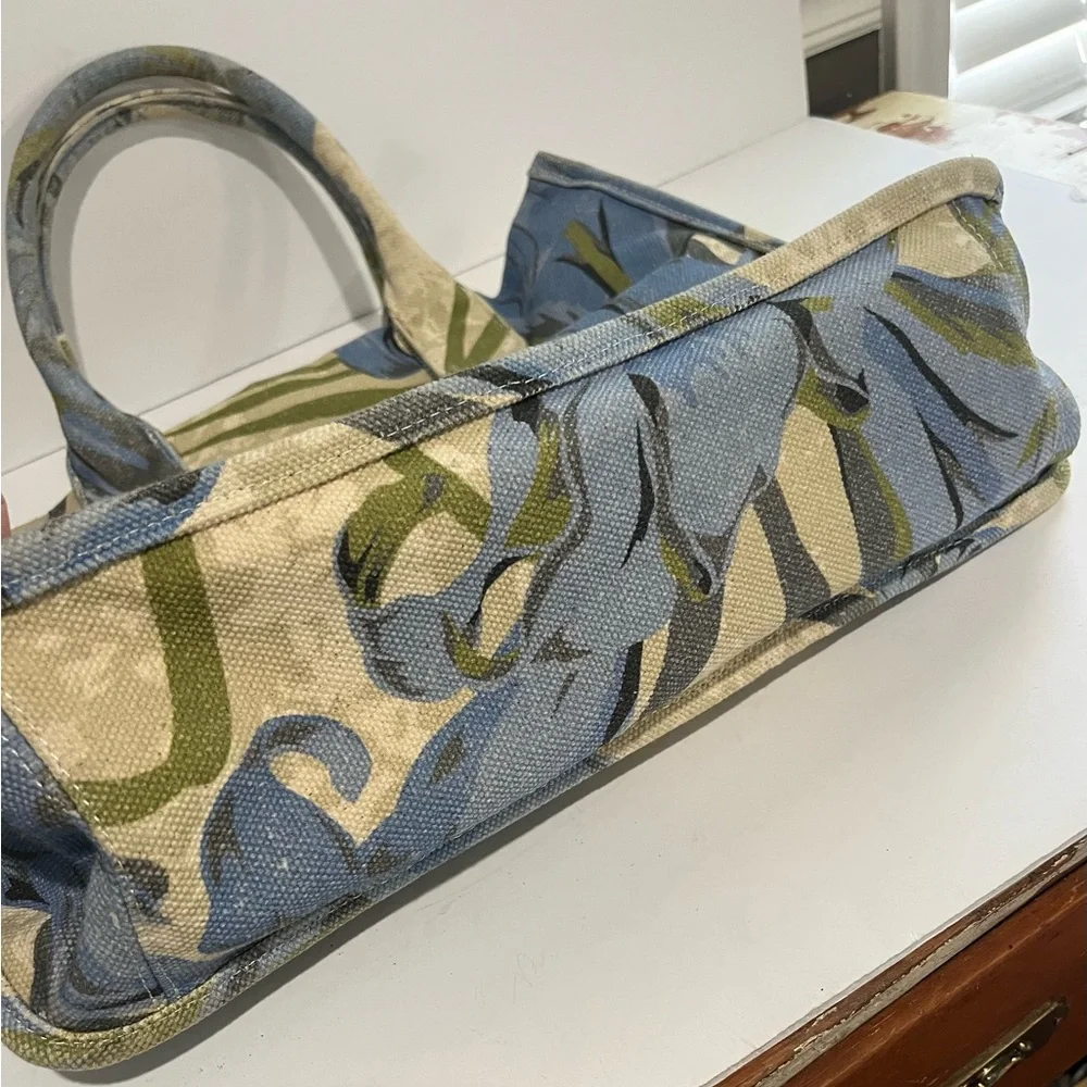 Unbranded canvas Tote Bag Womens‎ tan Green blue M/L Beach Overnight Extra Bag